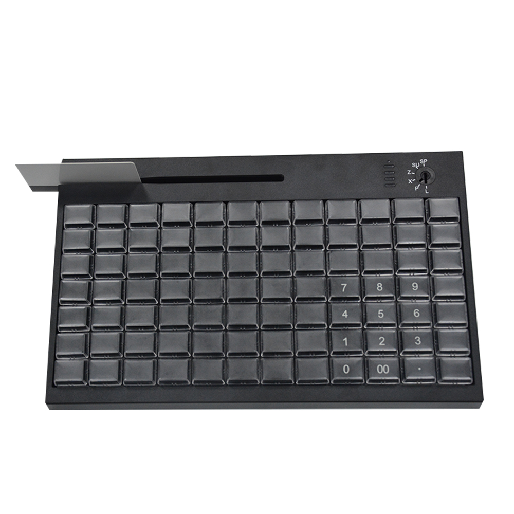 HCCTG USB 84Keys POS Programmable Keyboard With Mag-Stripe Reader KB84