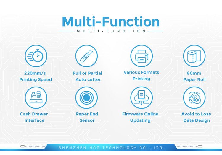 High Quality Auto Cut 80mm Desktop Ethernet POS Thermal Receipt Printer HCC-POS890