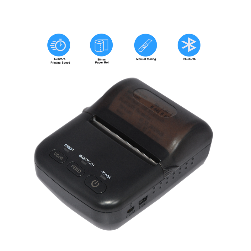 HCC 58mm USB Bluetooth Mobile Thermal Receipt Printer HCC-T12