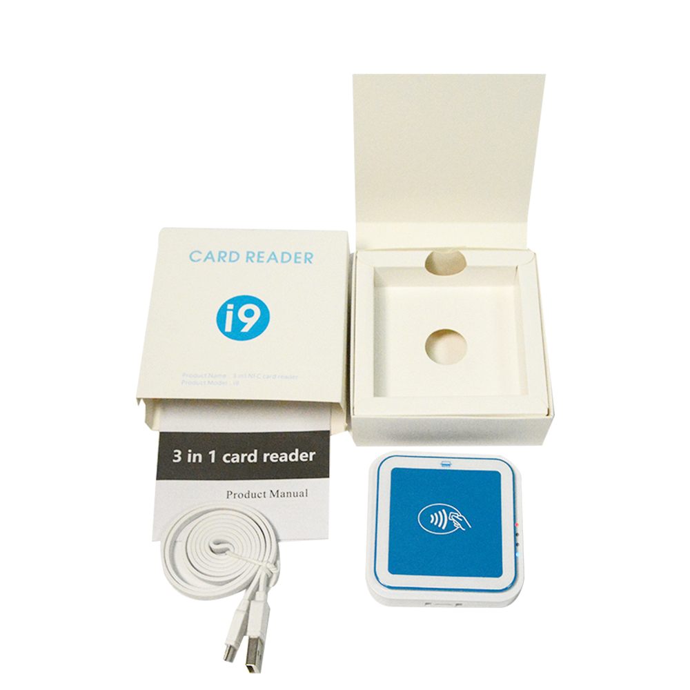 PCI EMV ISO 14443 L1&L2 Bluetooth NFC Mini Nfc Card Reader 3 In 1 Mobile Card Payment Reader MPOS I9