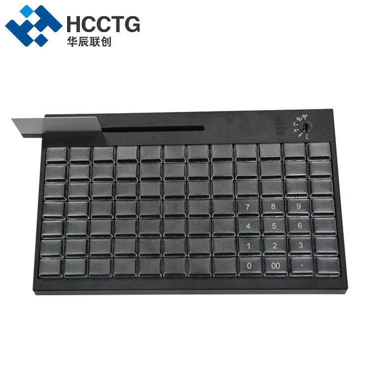 USB 84Keys POS Programmable Keyboard With Mag-Stripe Reader KB84