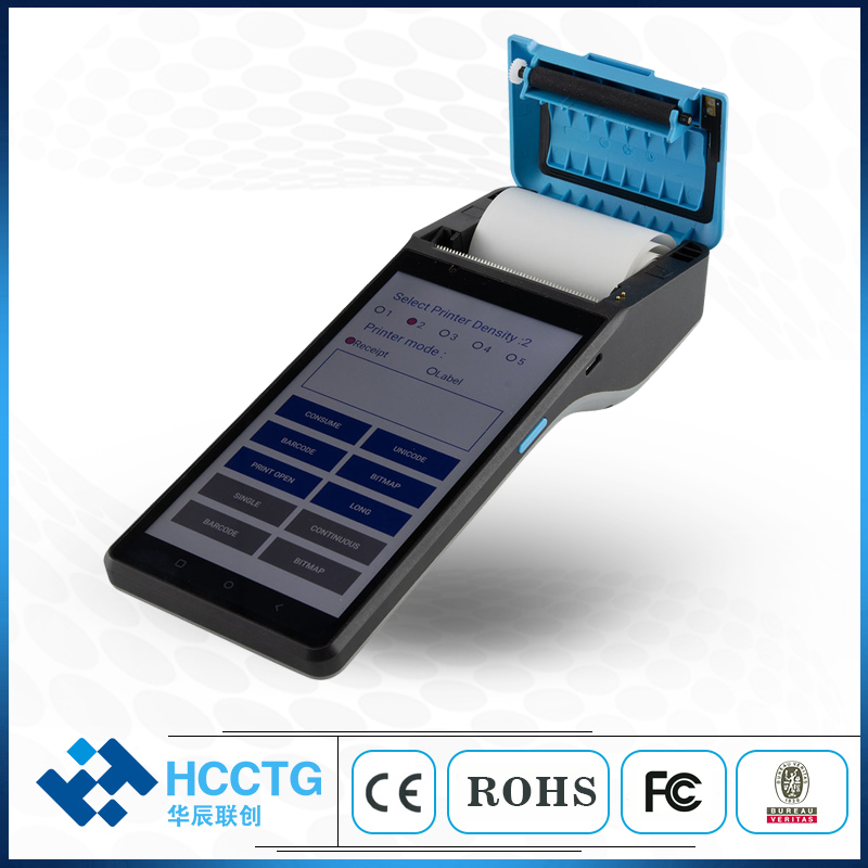 HCCTG 4G NFC 6 Inch Android POS Machine With 58mm Thermal Printer Z300