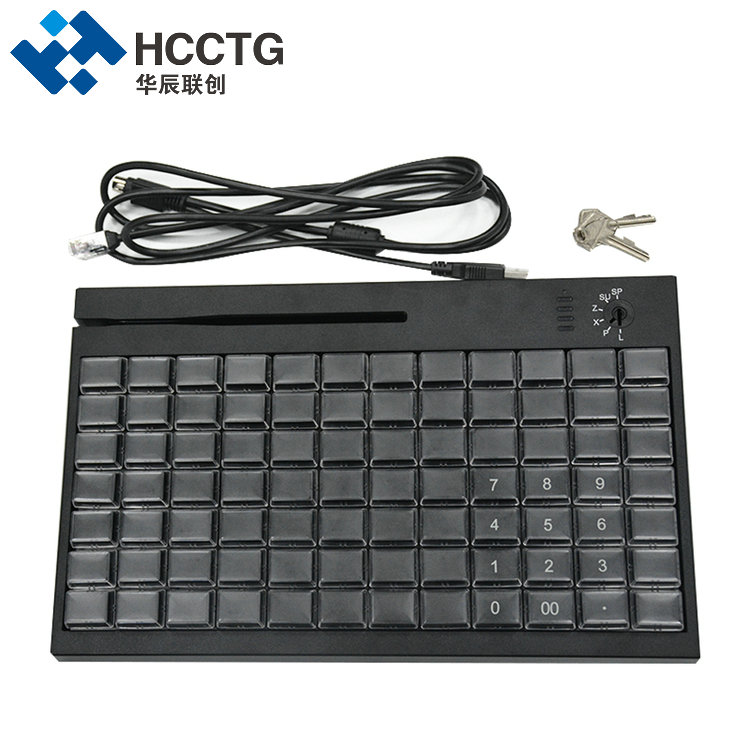 USB 84Keys POS Programmable Keyboard With Mag-Stripe Reader KB84