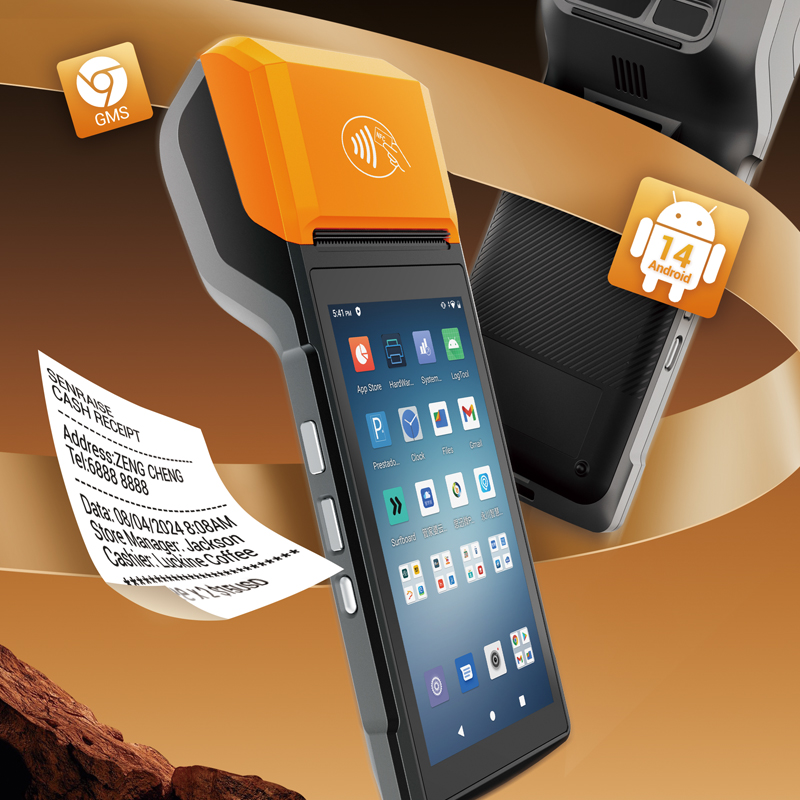 HCCTG NFC GPS 4G Android 14 Smart Mobile Terminal with 58mm Printer R330 Plus