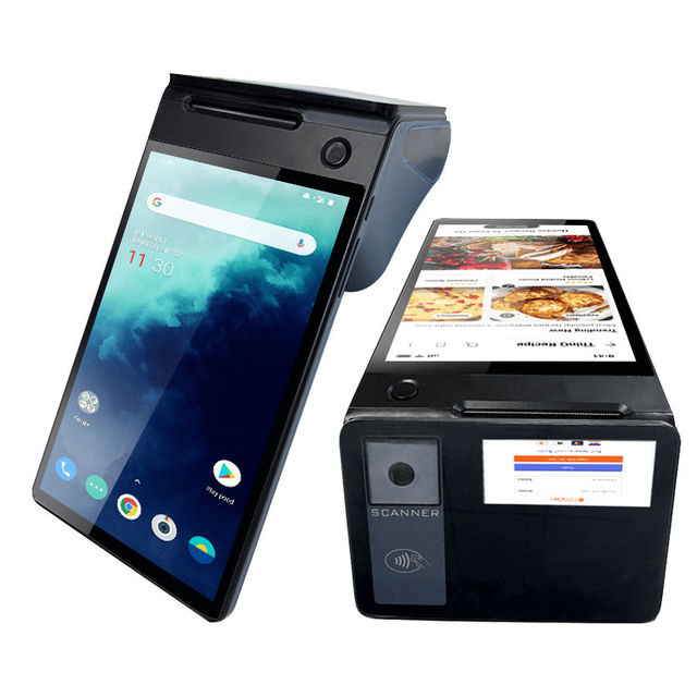 Android 14 Dual Screen 8 Inch NFC Handheld POS Terminal with 40mm Ticket Printer Contactless Card Reader Payment Z150
