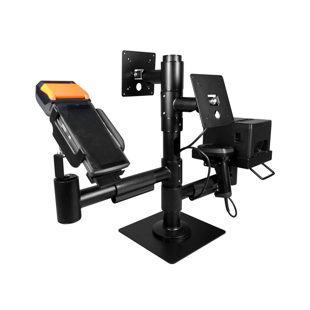 Metal Height Adjustable Vesa Mount POS Tablet Pole Stand 360 Degree Swivel Retail Mount PS-40