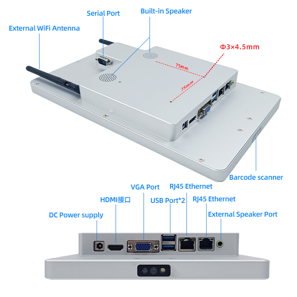 Windows 10 Barcod Fast Scanner Terminal Industrial Fixed 10 Inch Barcode Scanner Price Checker ER240W