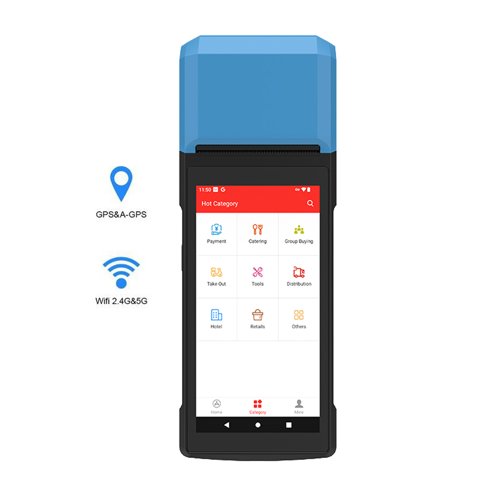 HCCTG Powerful 4G GPS Android 13 POS Terminal With 58mm Thermal Printer R330