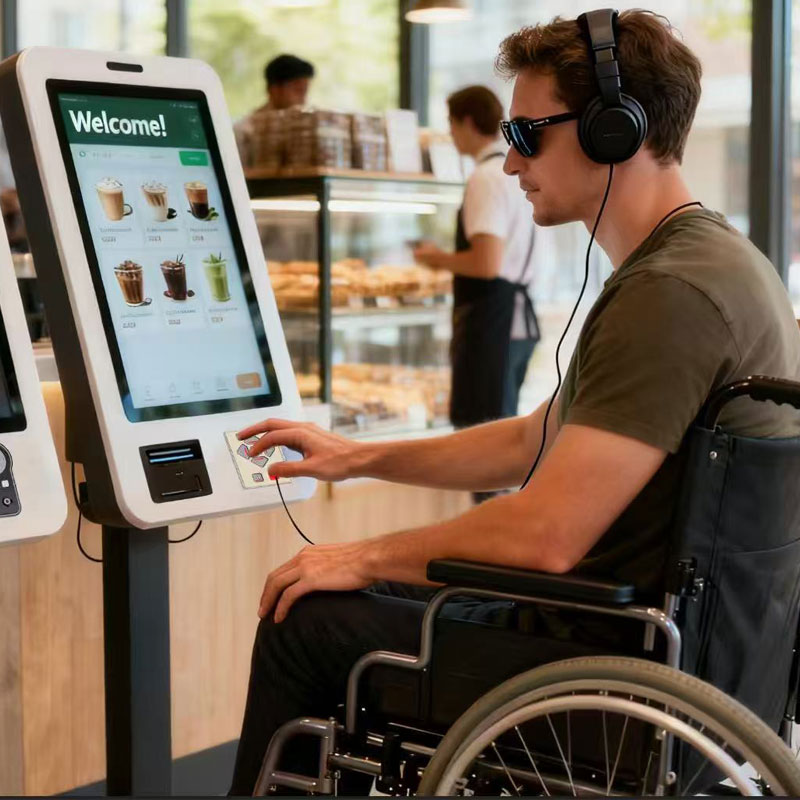 6 Keys Programmable Backlit Braille ADA DDA Audio Navigation Keyboard for POS Kiosks AKB10