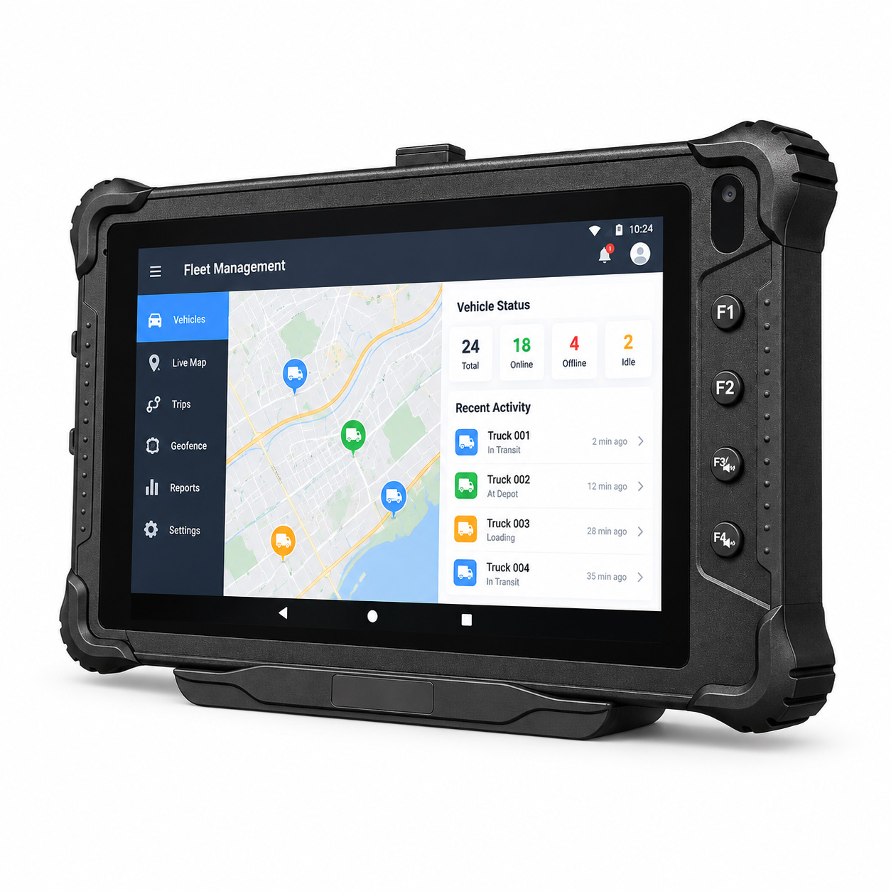 8-Inch Android 14 Rugged Vehicle-Mounted Tablet for Fleet Management with 4G LTE and GPS V82T