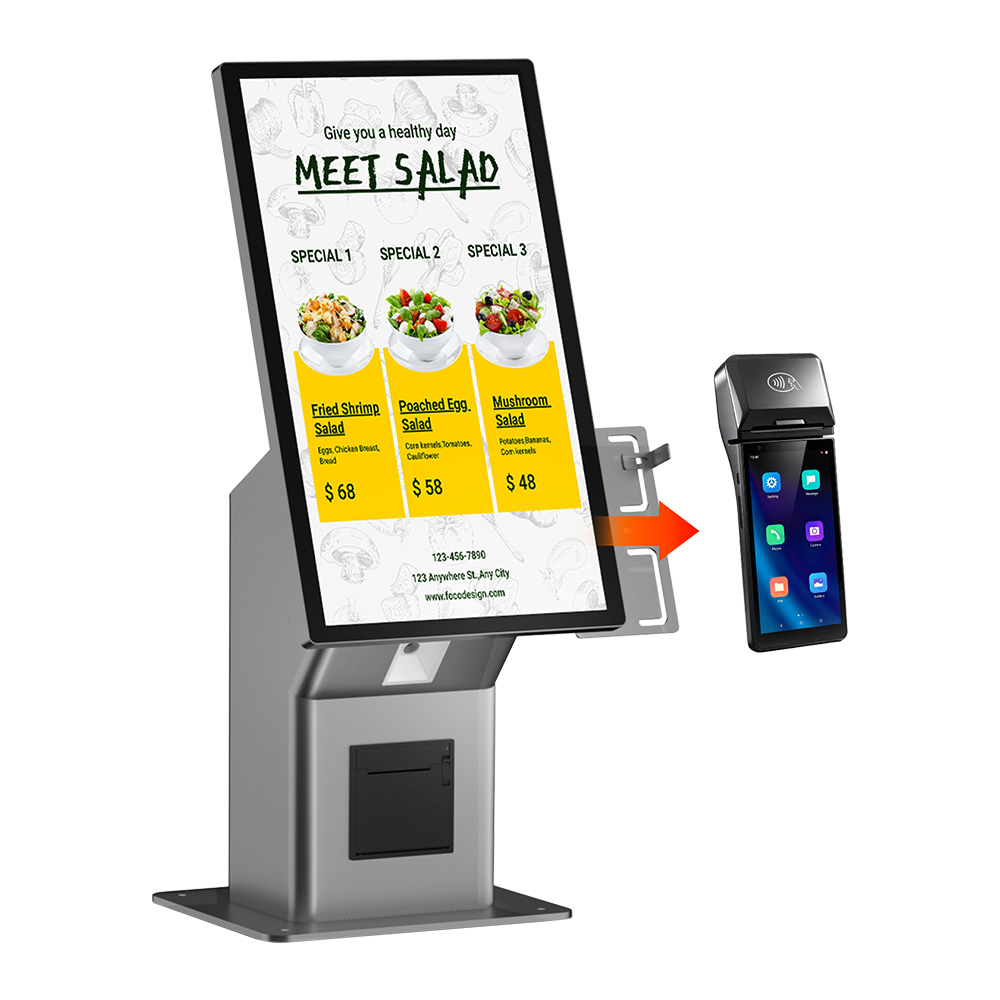 21.5 Inch Touch LCD Ordering Self Checkout Kiosk Machine for Shopping Mall HSK-KA21(HSK-KW21)