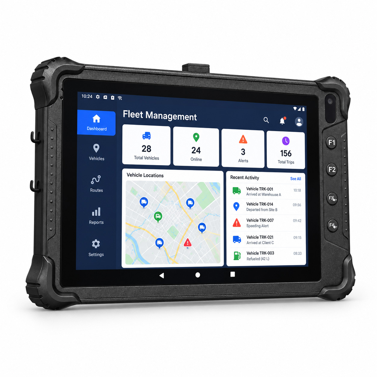 8-Inch Android 14 Rugged Vehicle-Mounted Tablet for Fleet Management with 4G LTE and GPS V82T