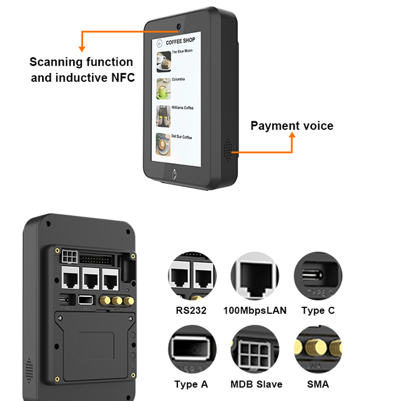 MDB Android 14.0 Unattended Self-Service Payment Terminal For Vending Machines CM30