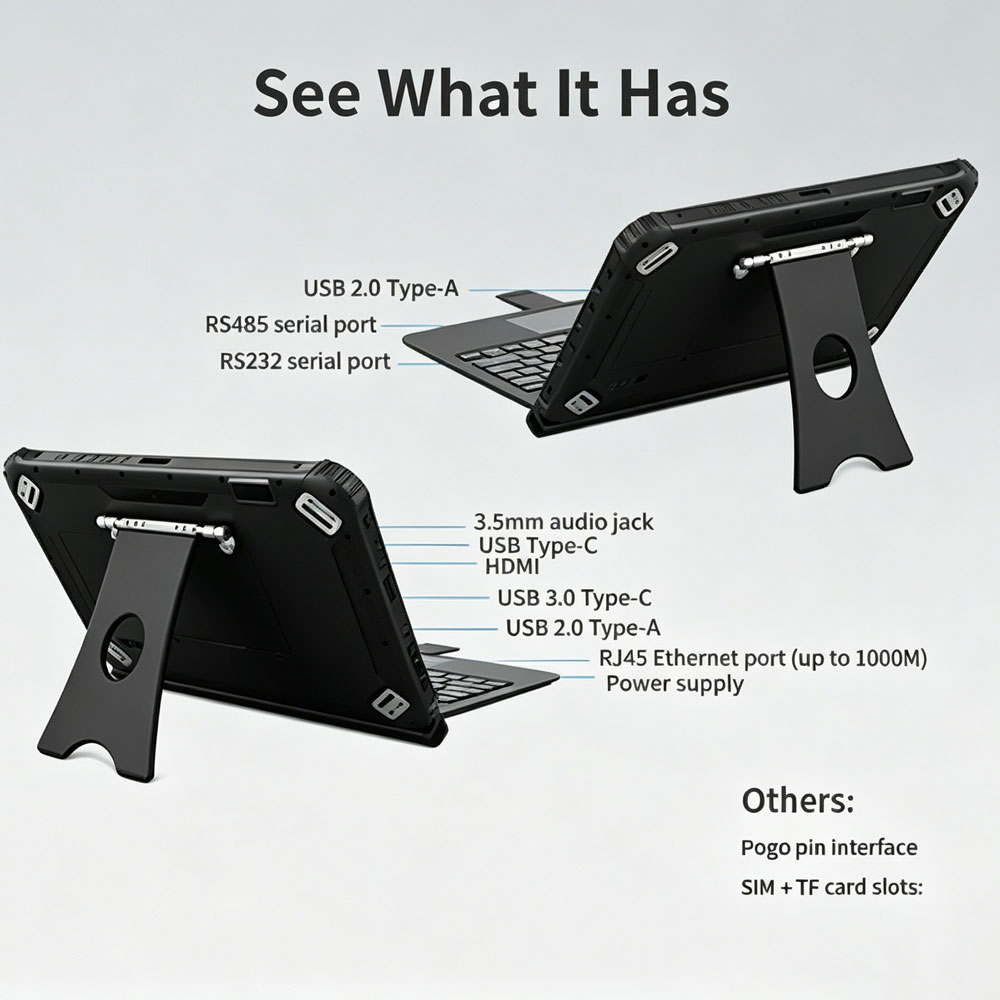 12.2 Inch Industrial 5G Wifi Android Rugged Ip65 Tablet PC with NFC Scanner Q225MP