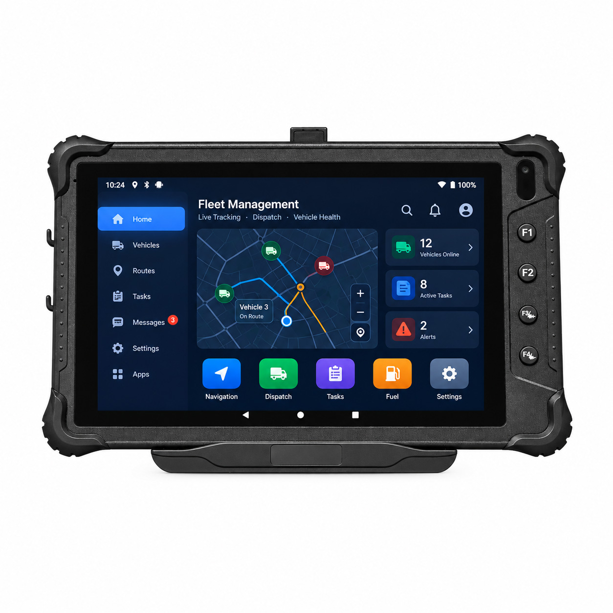 8-Inch Android 14 Rugged Vehicle-Mounted Tablet for Fleet Management with 4G LTE and GPS V82T
